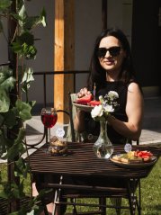 Mobilier de grădină, masă + scaune - bronz antic