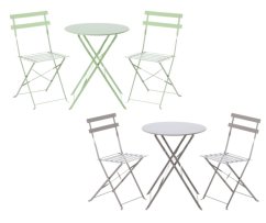 Kompaktes klappbares Balkonset - Tisch + zwei Stühle