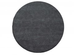 Štýlový okrúhly koberec v černej farbe