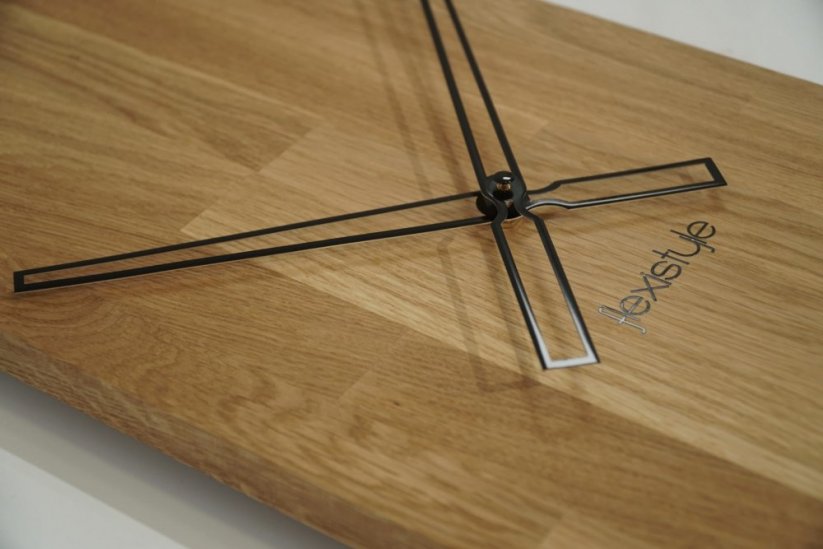 Nástěnné hodiny v kombinaci dřeva a kovu 80 cm