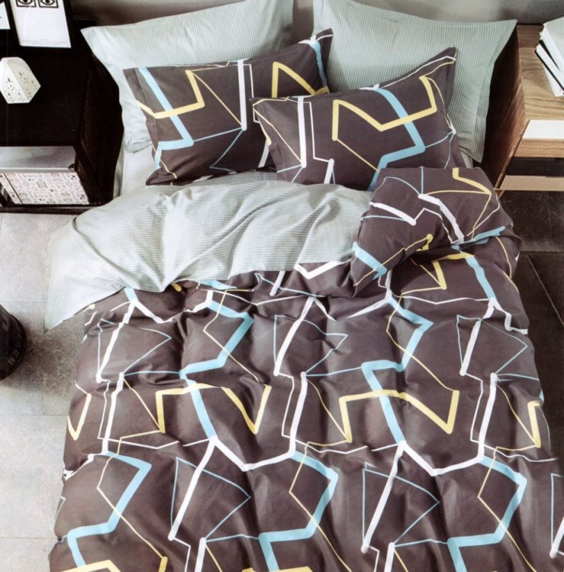 Lenjerie de pat cu două fețe de calitate, cu un model geometric