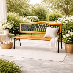 Odolná zahradní lavice s opěradlem 125 x 52 x 77 cm