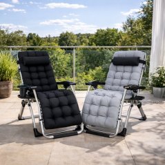 Skládací zahradní lehátko s polštářem TDC01-BK