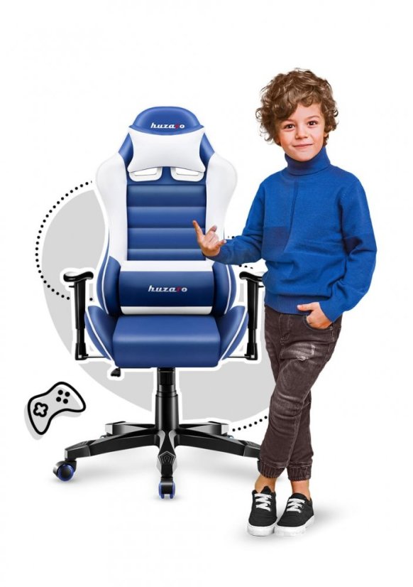 Kvalitní herní křeslo modré barvy pro teenegery