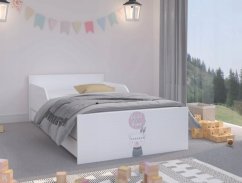 Biela detská posteľ s krásnou grafikou na prednej strane 160 x 80 cm