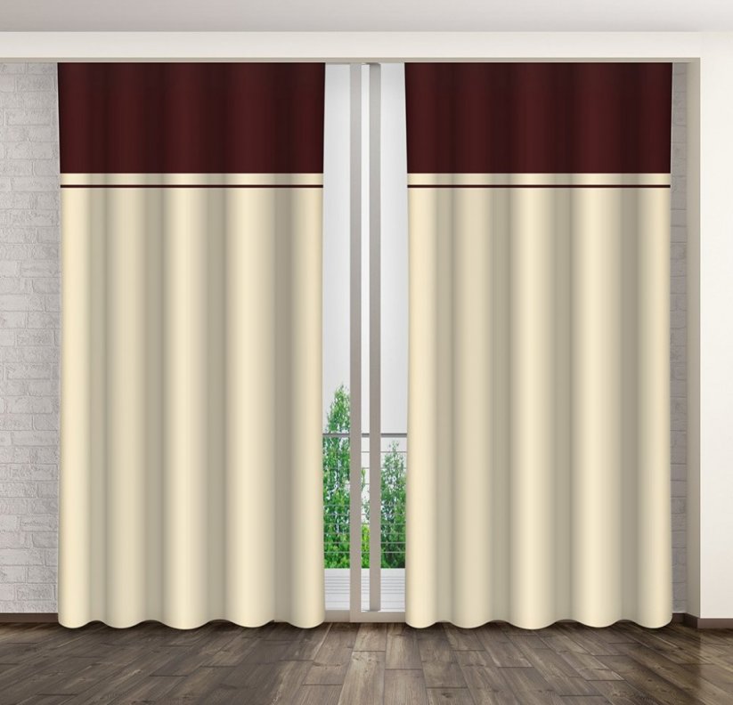 Kétszínű dekoratív sötétítő függöny - Méret: Hossz: 270 cm