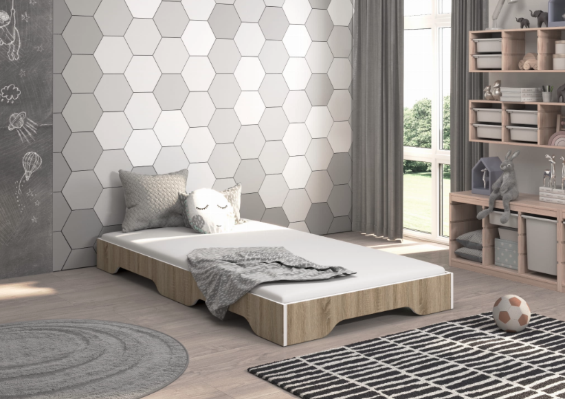 Detská posteľ SIMPI 160 x 80 cm v dekore dub sonoma