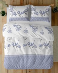 Biancheria da letto in cotone sateen - viola con motivo floreale