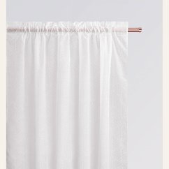 Vorhang  La Rossa  in weißer Farbe auf einem Streifenband 140 x 280 cm