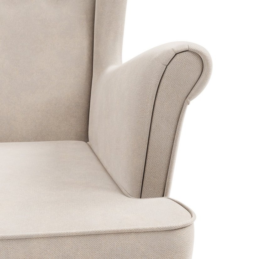 Elegantné béžové kreslo ušiak do obývačky