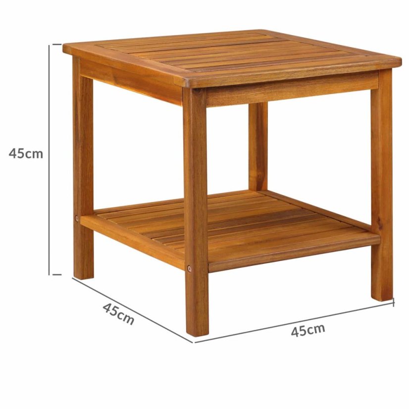 Tavolino laterale in legno di acacia - 45 x 45 x 45 cm