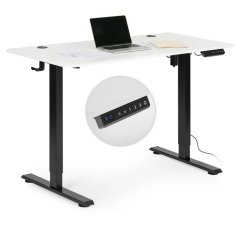 Tavolo da lavoro elettrico regolabile in altezza con gambe nere - 120 x 60 cm