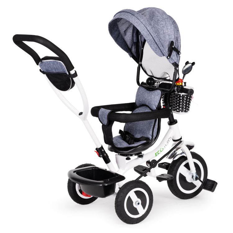Tricikli, babakocsi szürke ECOTOYS