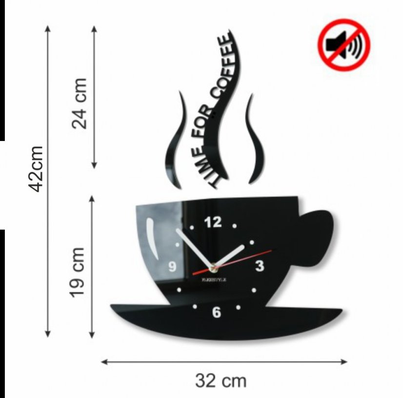 Ceas de perete "Este timpul pentru cafea" - Culoare: Portocalie