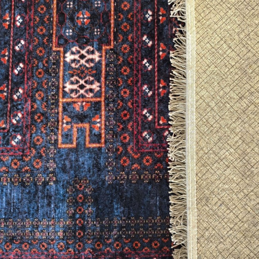 Covor de epocă închis la culoare, cu un model oriental distinctiv - Dimensiunea covorului: Lăţime: 80 cm | Lungime: 150 cm