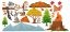Adesivo da muro colorato per bambini con design animali della foresta felici