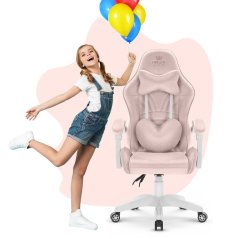 Rainbow KIDS 2.0 gyerek gamer fotel – rózsaszín velúr