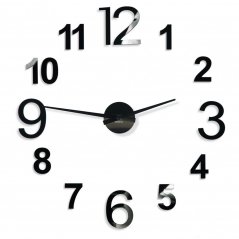 Dizajnové čierne nalepovacie hodiny 130cm
