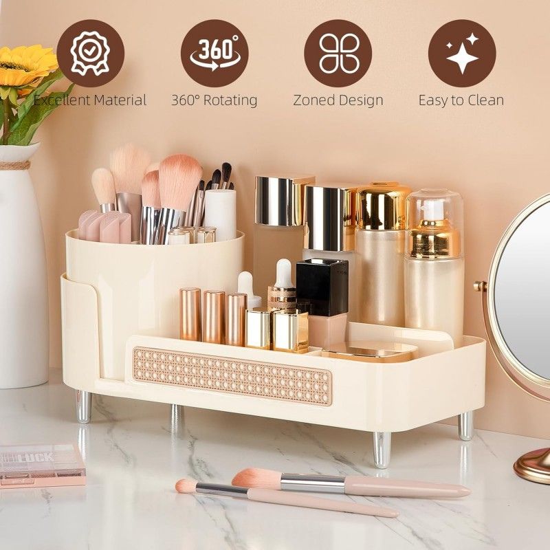 Organizér na kozmetiku a štetce – otočný - 34 x 8 x 15 cm