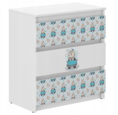 Cassettiera per la cameretta dei bambini con un bellissimo leoncino 76x40x70 cm