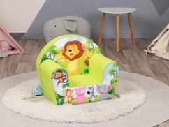 Scaun pentru copii din spumă - animale safari, 51 × 33 × 42 cm