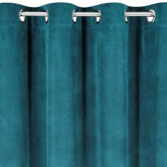 Тюркоазени затъмняващи завеси за спалня с халки за окачване 140 x 250 cm