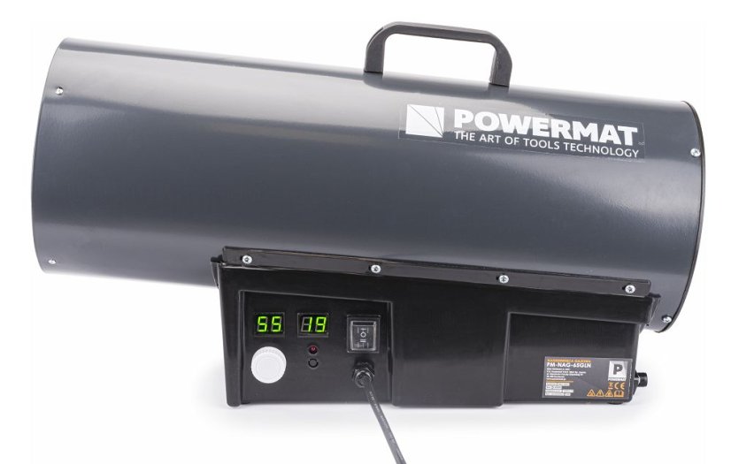 65 kW-os gázfűtő készülék gáznyomás-szabályozóval és tömlővel