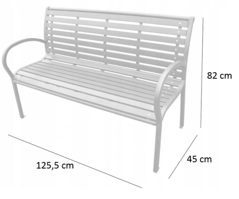 Moderní zahradní lavice v tmavě hnědé barvě 125 x 60 x 80 cm