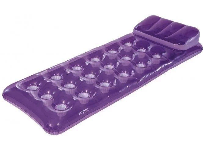 Nafukovacie lehátko s vankúšom 188 x 71 cm - fialové