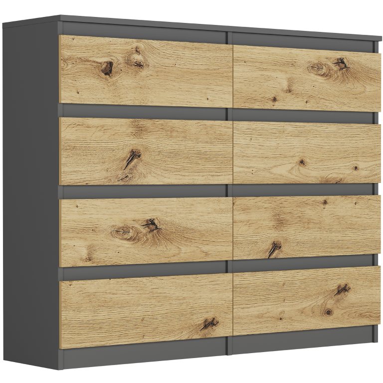 Komoda s 8 šuflíkmi R-120-S8 - rôzne farebné prevedenia