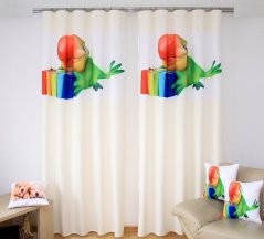 Draperie pentru camera de copii cu papagali verzi