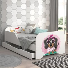 Детско легло 160 x 80 cm с матрак и подматрачна рамка - SWEET DOG