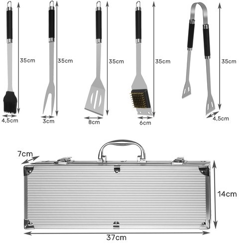 Комплект инструменти за барбекю + калъф