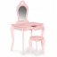 Růžový dětský toaletní stolek s taburetkou