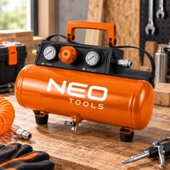 Akumulátorový kompresor NEO TOOLS Energy+ 18 V – 3,8 l, bez baterie