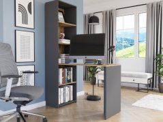 Schreibtisch mit Ablage MODERN B-50S - 120 x 50 x 180 cm - verschiedene Farbausführungen