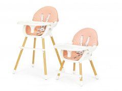 Detská ružová stolička na kŕmenie 2v1 