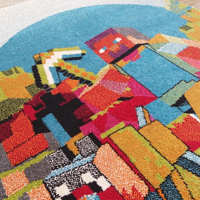 Teppich für Kinderzimmer mit dem Motiv der MINECRAFT Figuren