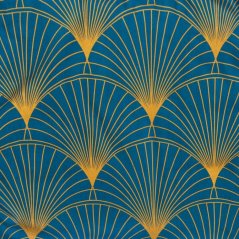 bavlnené saténové obliečky so vzorom žltého listu v tyrkysovej farbe