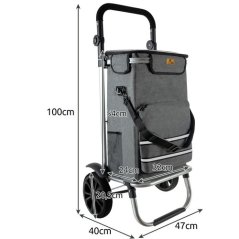 Großer Einkaufswagen 40 l - klappbar, mit verstellbarem Griff