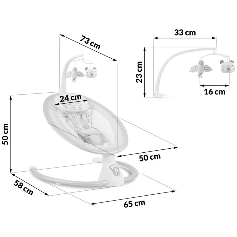 Multifunkcionális gyermek hintaszék dallamokkal