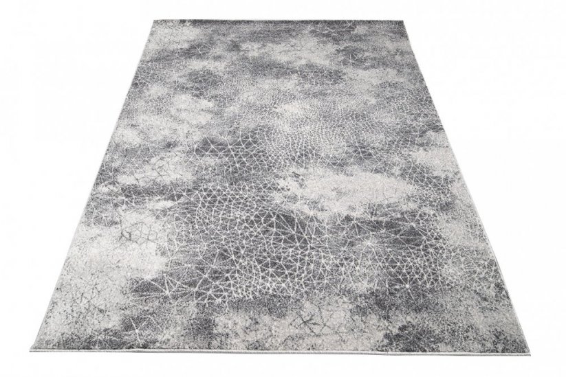 Сив дизайнерски килим с деликатна шарка 