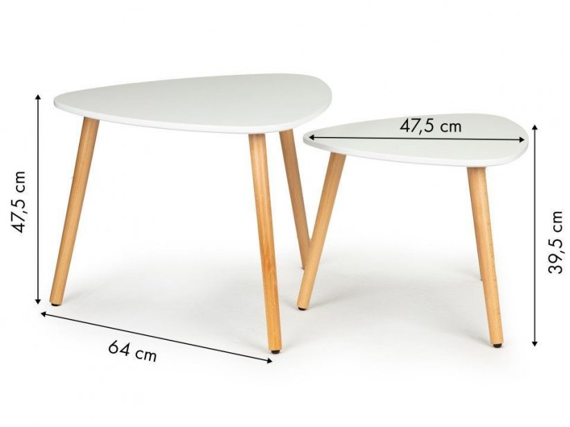 Konferenční stolek bílé barvy 2 kusy