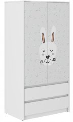 Armadio per bambini con coniglietto barbuto 180x55x90 cm