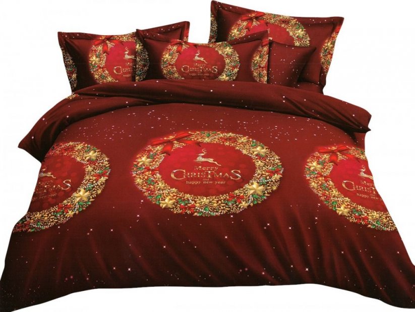 Čudovita bombažna posteljnina z božičnim napisom