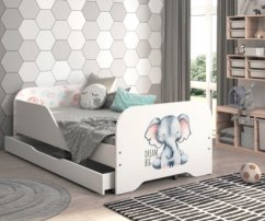 Detská posteľ MIKI 160 x 80 cm so slonom