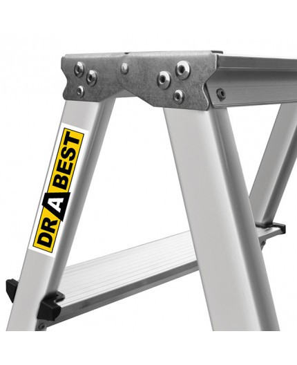 Obojstranný schodíkový rebrí z hliníka, 5 schodíkmi a nosnosťou 125 kg