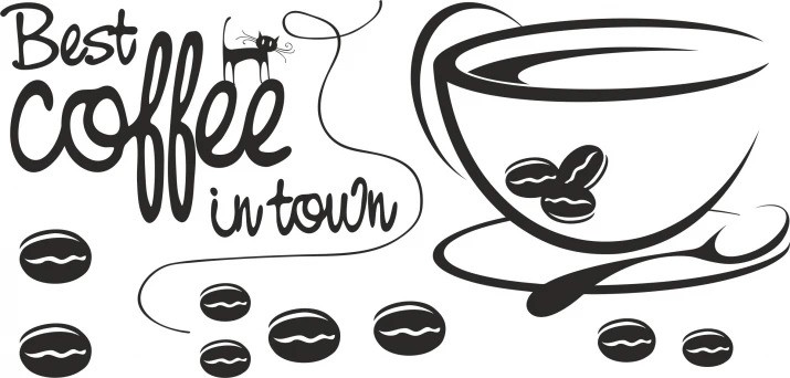 Adesivo murale con testo BEST COFFEE IN TOWN