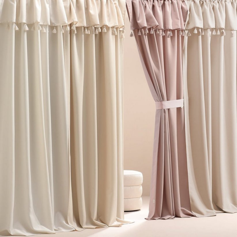 Tenda crema Astoria con nappe su nastro di legatura 140 x 260 cm