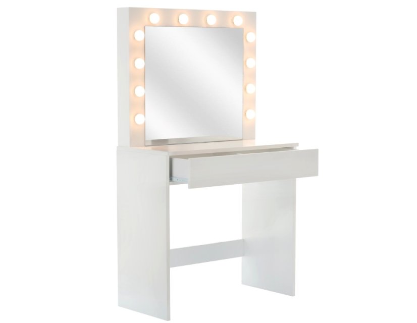 Stylový toaletní/kosmetický stolek s LED osvětlením a taburetem
